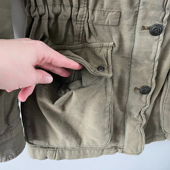 Free People Not Your Brothers Surplus Utility Military Jacket Olive Green Medium - Picture 6 of 9